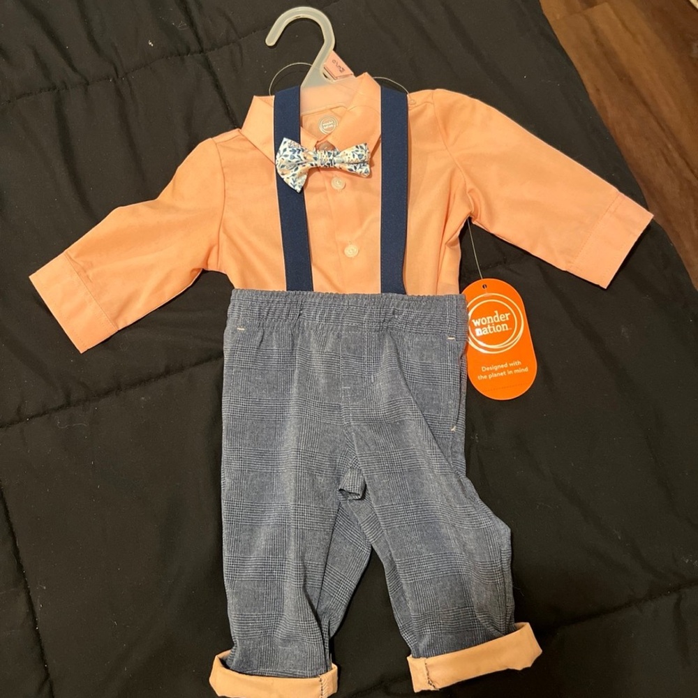 Wonder Nation Kids Matching Set - Peach and Blue